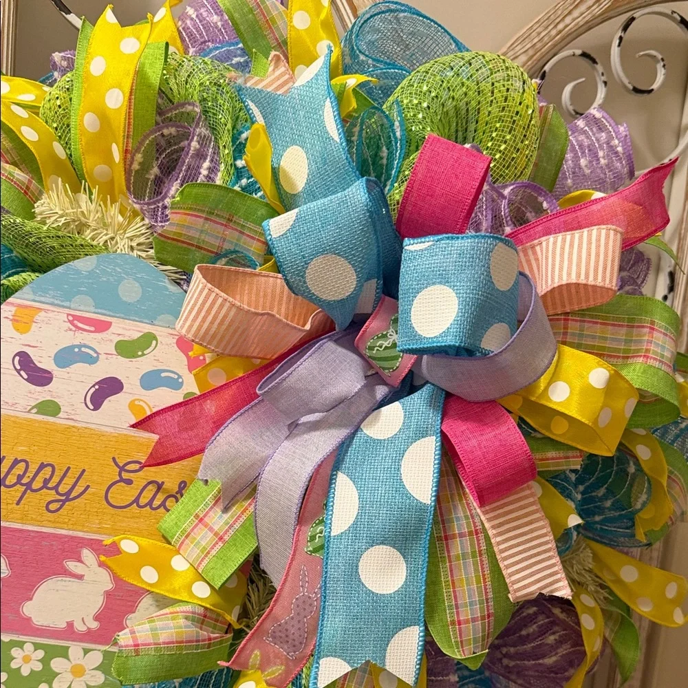 Colorful Easter Bunny Wreath